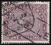 Jamaica 1879 1s purple-brown telegraph fine used.