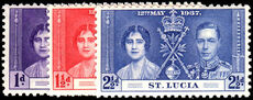 St Lucia 1937 Coronation lightly mounted mint.