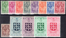 St Lucia 1949-50 New Currency set (less 48c) lightly mounted mint.