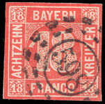 Bavaria 1862-63 18k bright-red fine used.
