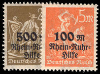 Germany 1923 Ruhr relief 5 & 25 unmounted mint.